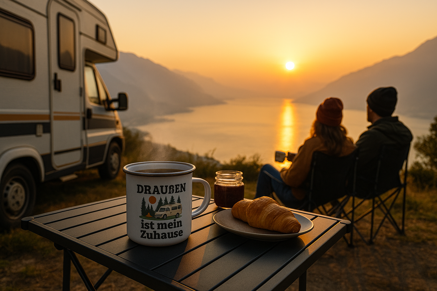 Emailletasse - Draußen ist mein Zuhause