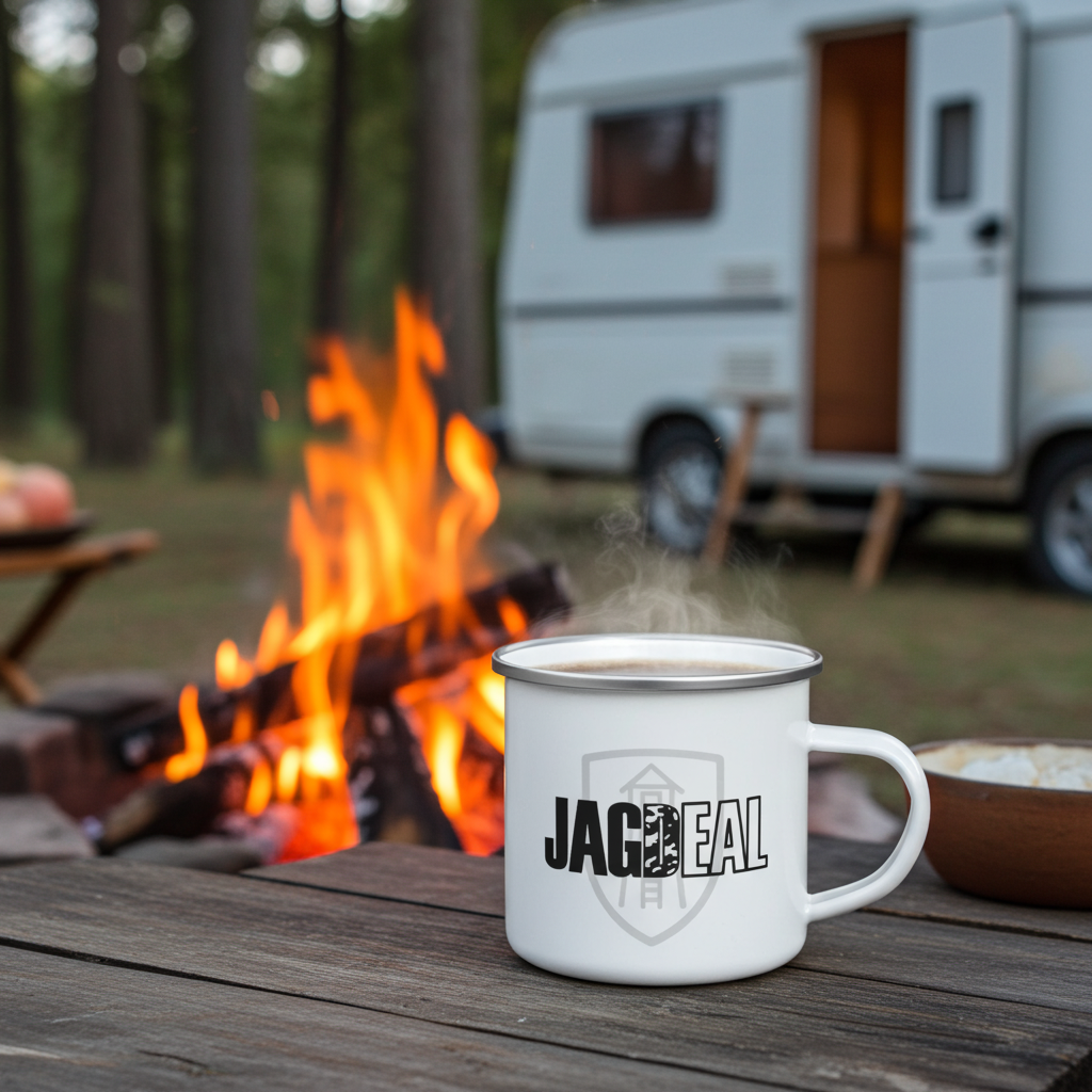 Emailletasse "Achtung Wildschwein"