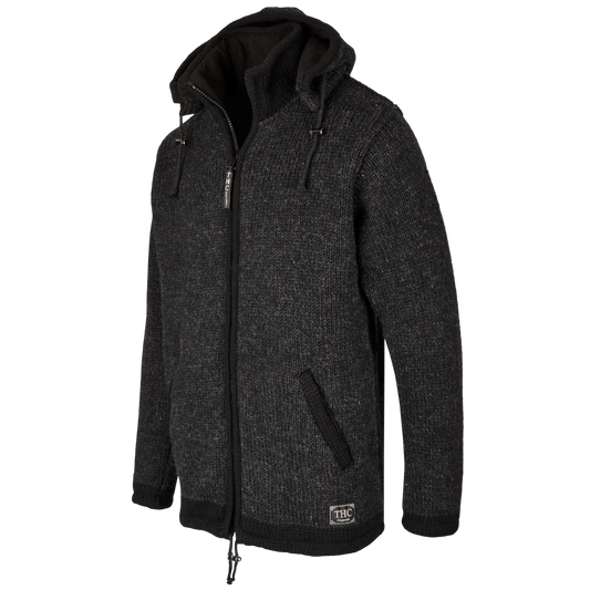 THC Schafwoll Strickjacke 810 anthrazit