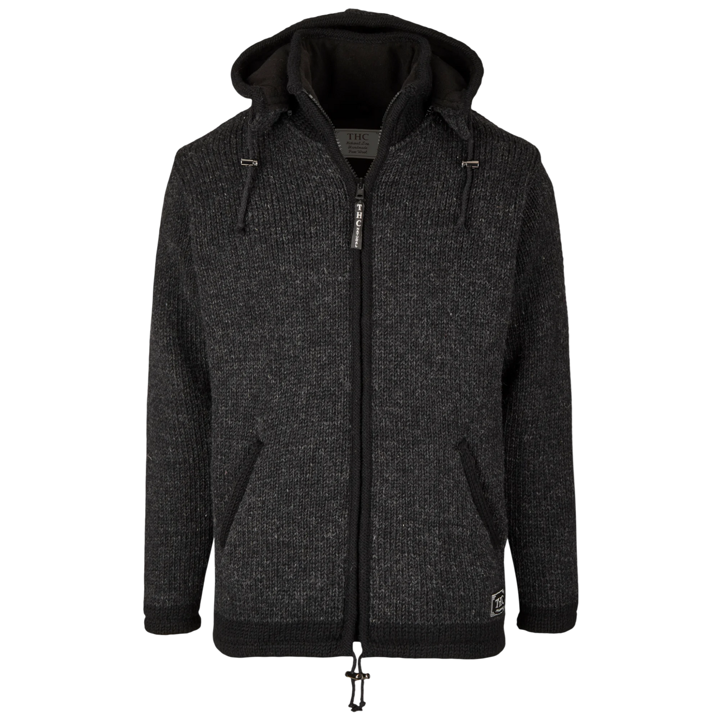 THC Schafwoll Strickjacke 810 anthrazit