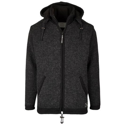 THC Schafwoll Strickjacke 810 anthrazit