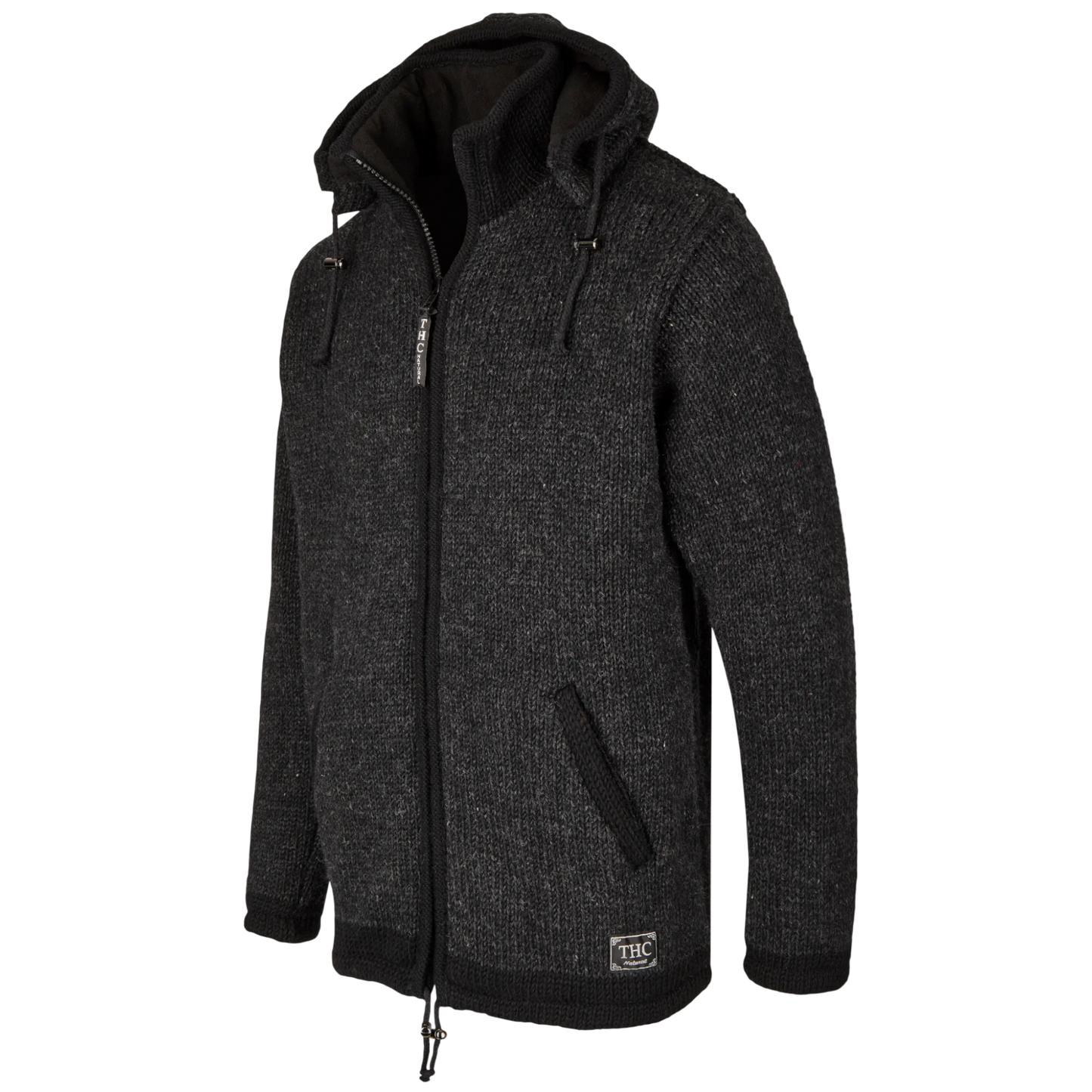 THC Schafwoll Strickjacke 810 anthrazit