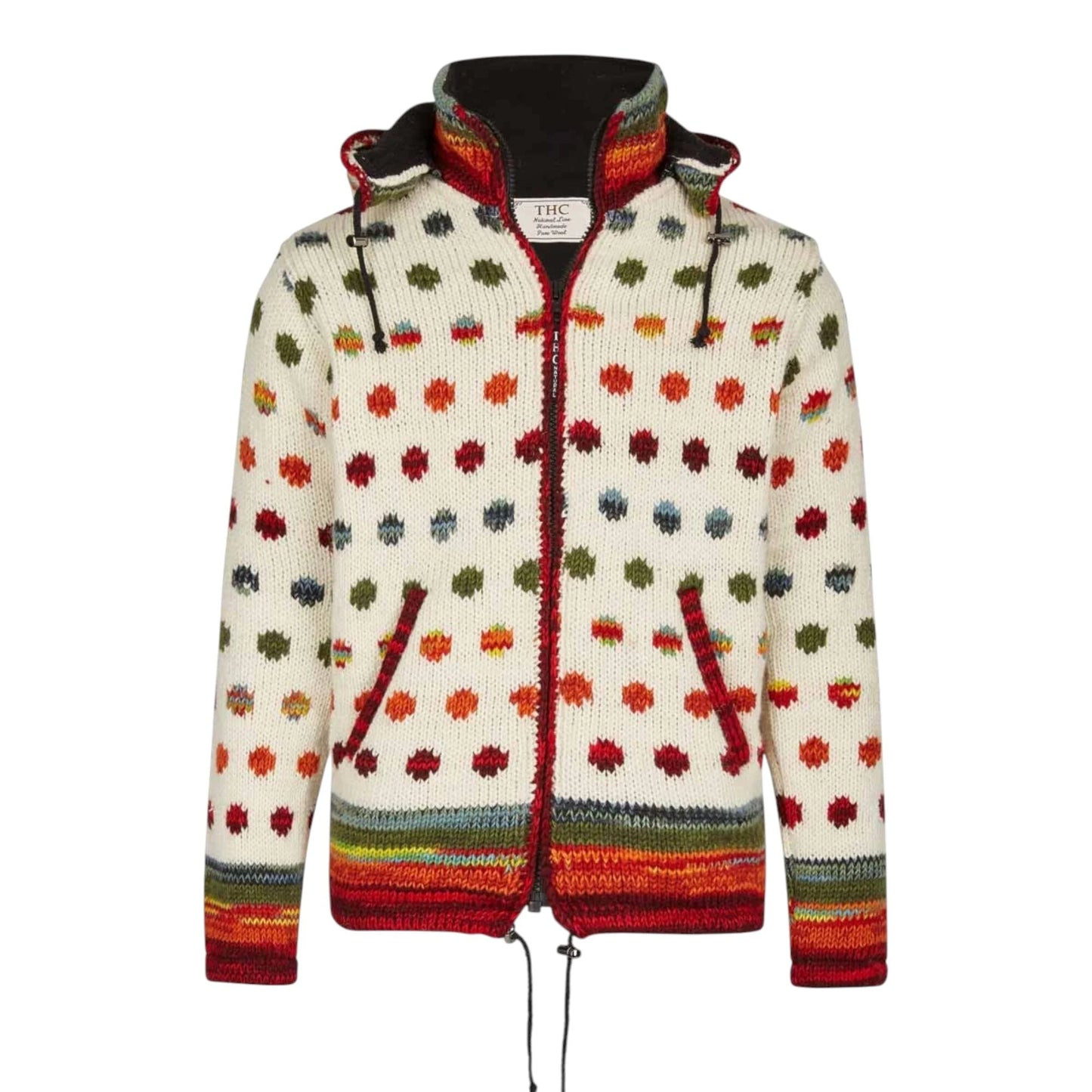 THC Schafwollstrickjacke 840 gepunktet
